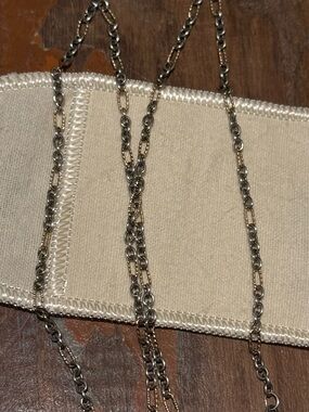 James Avery Medium Figaro link  Sterling Silver & 14k gold necklace